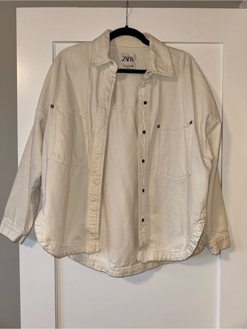 ZARA Off-White Oversized Denim Jacket
